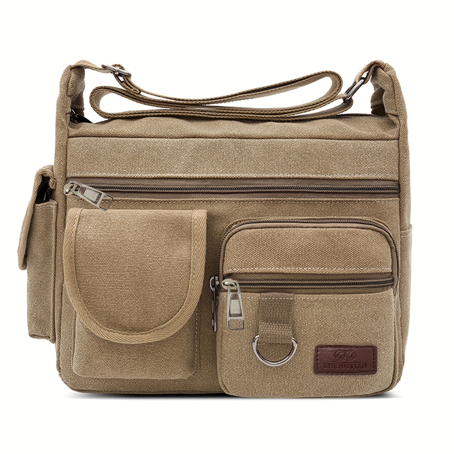 Men's Canvas Large Capacity Shoulder Bag - Multi-pocket Messenger Bag for Travel