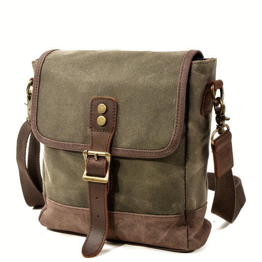 Men's New Fashion Waxed Canvas Shoulder Bag - Casual Outdoor Travel Bag