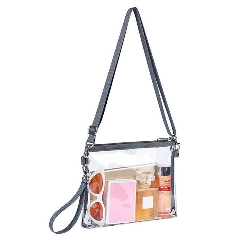 Transparent Waterproof PVC Commuting Messenger Bag - Portable for Work and Sports